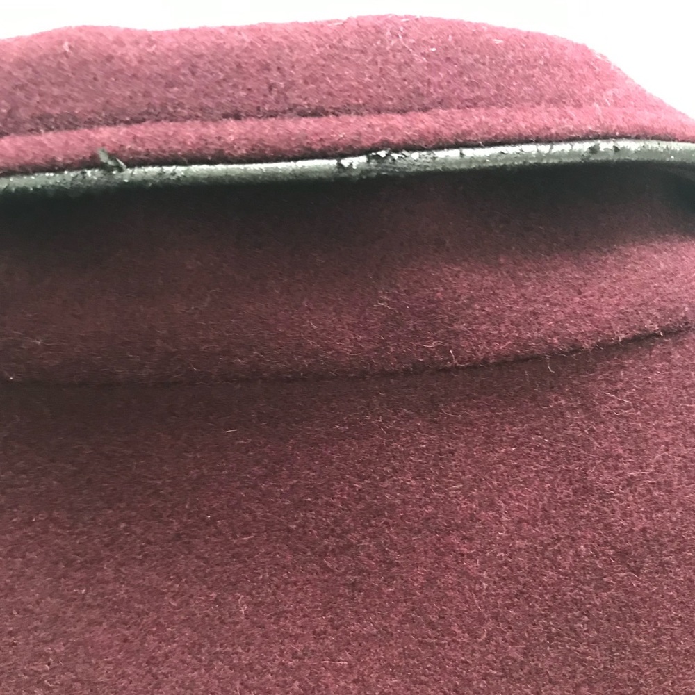 Marcona Women’s Wool Blend Winter Jacket Burgundy Single Breasted Pockets - Picture 8 of 14